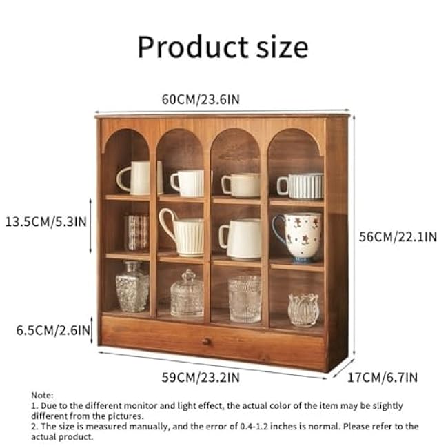 Wooden Coffee Holder for Countertop Rustic Coffee Organizer Stand with Open Storage Display Shelf for Kitchen or Tabletop Space Saver