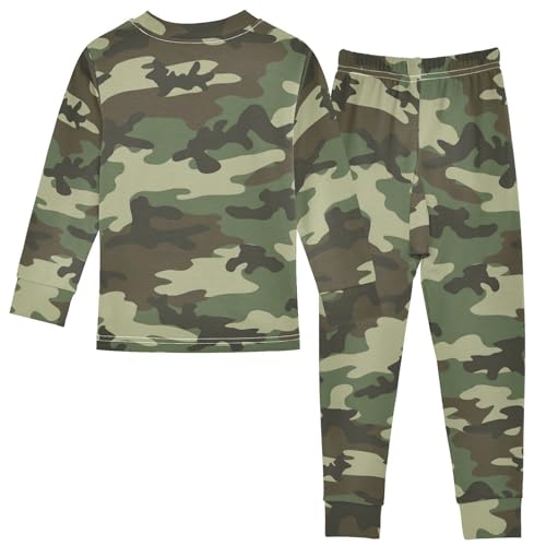 MCHIVER Military Camouflage Pajamas Set 2 Piece Cotton Pjs Set Long Sleeve Sleepwear Size 18M-8Y2