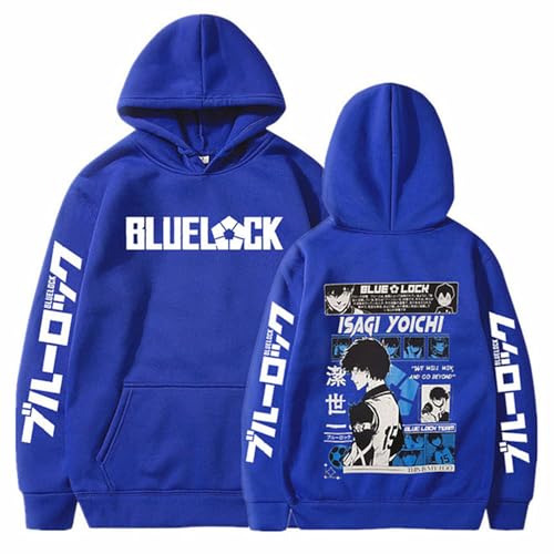 Charous Anime Blue Lock Cosplay Isagi Yoichi Cartoon Print Hoodie,Thickened Soft Sweatshirts Used For Manga Fans Gift