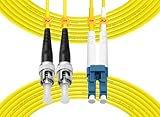 Fibergaga-OS2 LC to ST Fiber Patch Cable,1M(3ft) Single-Mode Fiber, Duplex 9/125µm, OD 2.0mm Fiber Optic Cable, Jumper Optical Patch Cord LSZH, Length Option: 1M-30M