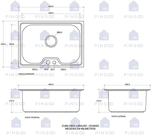 Kit Cuba para Cozinha Carajás em Aço Inox 201 com Acessórios e Torneira Gourmet Misturador Monocomando Munim em Metal Pingoo.casa