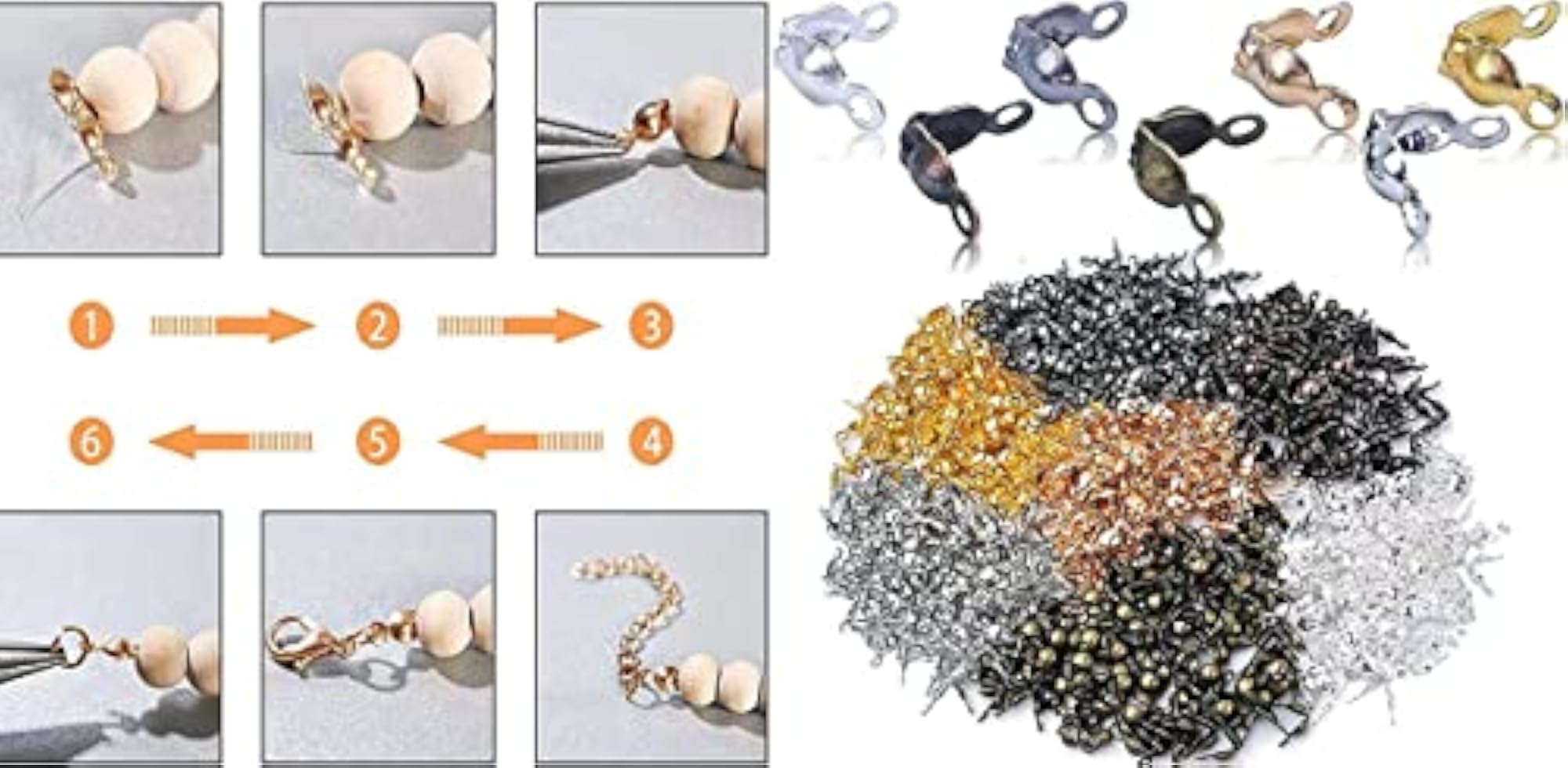 Antique Bronze Stainless Steel Calotte Ends Knot Covers, Bead Tips