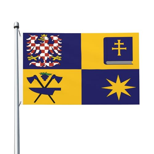 Bandiere Da Giardino Flag Map Of Zlin Region Outdoor Bandiera Durevole Banner Giardino Lavabile Bandiere Decorative Per Prato Sport Cortile 90X150 CM
