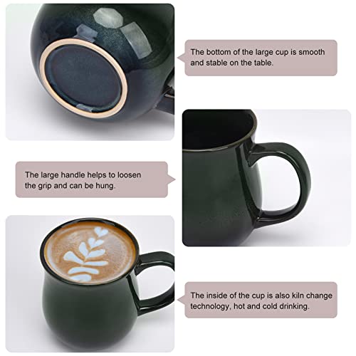 Mug grande cerámico 600 ml verde con asa miniatura 3