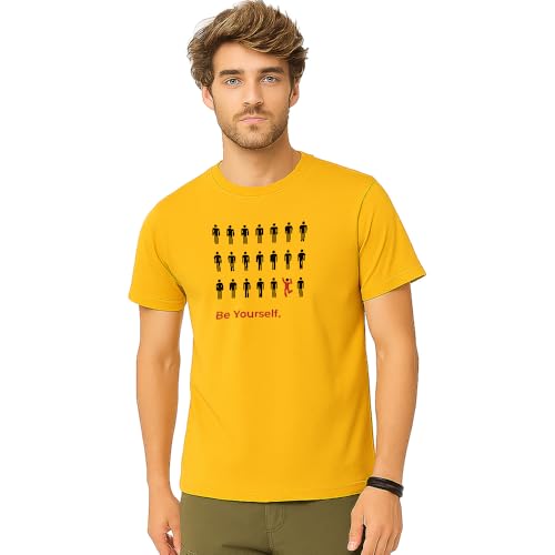Image of Nobero 100% Cotton T Shirts for Men Stylish | Regular Fit | Graphic Printed T Shirts for Men 180 GSM Combed Cotton | Round Neck Half Sleeve
