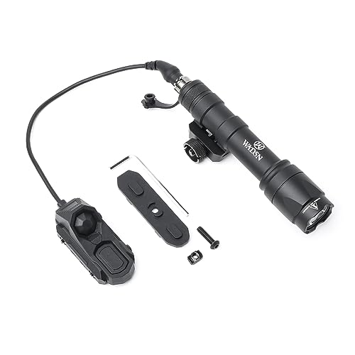 QIRUIMY M600C Lampe de poche LED Torche tactique 600 Lumens,Lumière Scout légère pour mlok Keymod 20mm Picatinny Rail System (Noir)