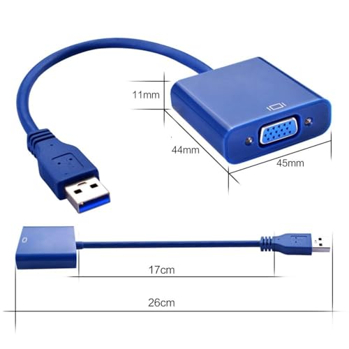 Image of 15-Pin VGA Converter Adapter (Blue) | Gender Changer Coupler for PC, Laptop, Monitor, Projector | VGA Female to Female Connector - Durable Build, Plug & Play