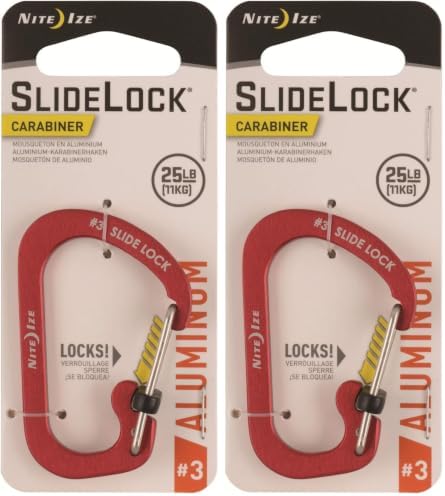 Nite Ize Size-3 S-Biner SlideLock Carabiner, Locking Carabiner Key Chain, Aluminum, Red image 4
