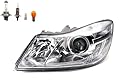 Johns, Scheinwerfer Halogen kompatibel zu Skoda Octavia 1Z 09-13 Links mit Leuchtmittel