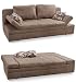 Produktbild Tolles Funktionssofa mit Gästebett und Bettkasten 202 cm breit, Liegefläche 148x200 cm, Schlaf-Couch mit Wellenfederung, Steppung, Bezug Mikrofaser in Antikleder-Optik Braun / 15116