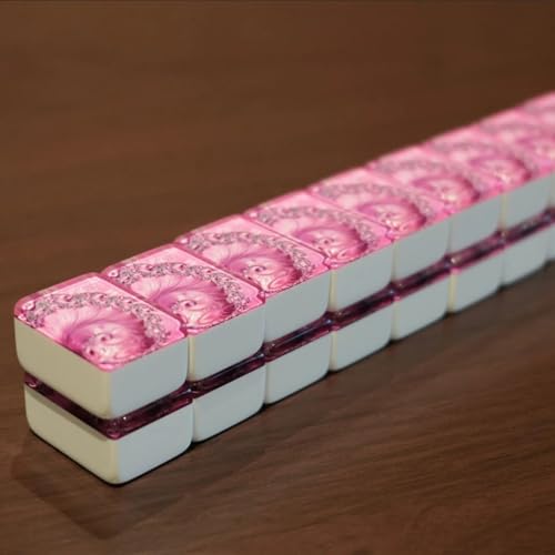 Fichas automáticas Mah Jongg – Serie Diseñador (36MM) Rosa miniatura 4