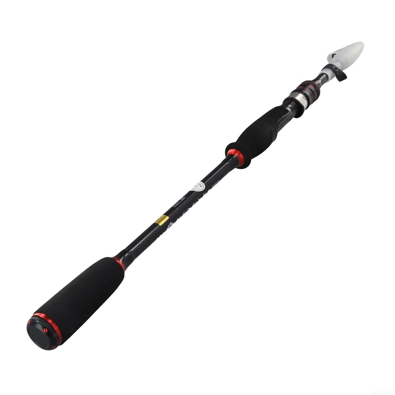 Caña de pescar Baitcasting, 0.65-2.4 m de longitud, tonalidad MH, peso de señuelo de 6-35 g, 5-7 secciones, material de fibra de carbono, diseño telescópico para portabilidad (mango de 2.1 m