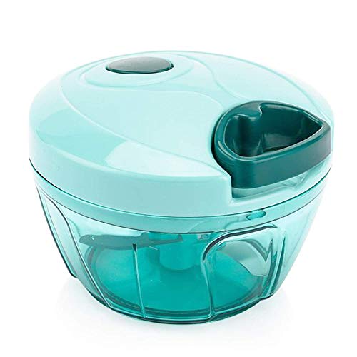 Image of Plastic Vegetable & Fruit Chopper with Pull Cord Technology and 3 Stainless Steel Blades | Eco Friendly Design for Healthy Salads