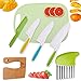 Set di coltelli da cucina per bambini 7 pezzi, Coltelli da Cucina in Plastica Sicuro Colorful,Coltello da Frutta per Bambini in 3 Dimensioni per Pane Insalata di Lattuga