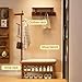 STCERY Solid Wood Hall Tree with Shoe Bench, All-in-One Coat Rack Storage Stand with Hooks, Furniture Organizer Save Space, for Hallway, Entrance, Living Room(Wood,90cm/35.4in)