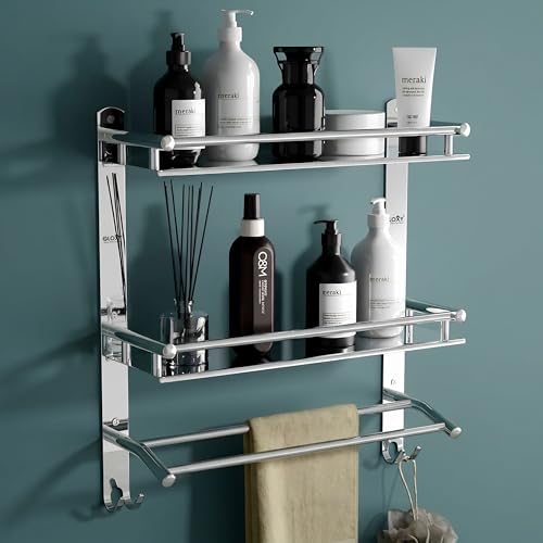 GLOXY Stainless Steel Washroom Storage Organizer | Double Layer W...