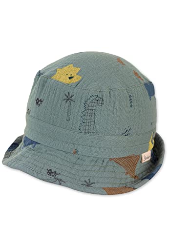 Sterntaler Baby Jungen Hut Baby Fischerhut Dinos - Baby Hut, Kopfbedeckung Baby Sommer, Sommerhut Baby - aus Baumwolle - dunkelgrün, 51