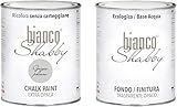 chalk paint grigio polvere & finitura - pittura shabby chic extra opaca (1 litro) + finitura trasparente opaco (1 litro)