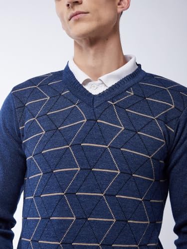 Image of Pivl Men's Winter Geometric Print Sweater - Warmth and Style for The Season||Winterwear||