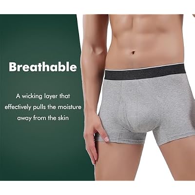 AIRCUTE Men Urine Incontinence Underwear Fly Front Opening Absorbent Leak Proof Boxer Briefs for Leakage Dribbles (Small, Black)