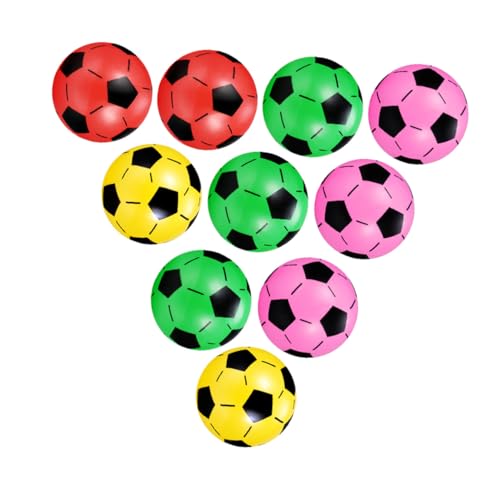 Ballons de football gonflables en plastique sécurisé et multicolore - Lot de 10