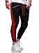 Produktbild behype. Herren Lange Trainingshose Jogging-Hose Sport-Hose Zipper Side-Stripe 60-0361 Schwarz-Rot M