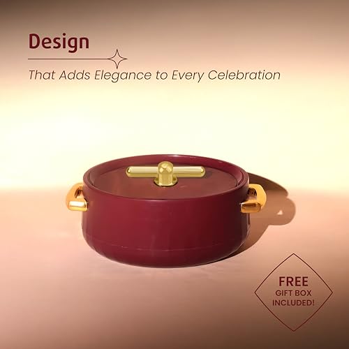 Image of SELVEL Elegance Casserole | Advanced PU Insulation | Elegant Design Hot Pot | Hot Case Keeps Food Hot & Fresh for Hours | Serve Chapati, roti, Biryani and More (Royal Maroon, 1200)