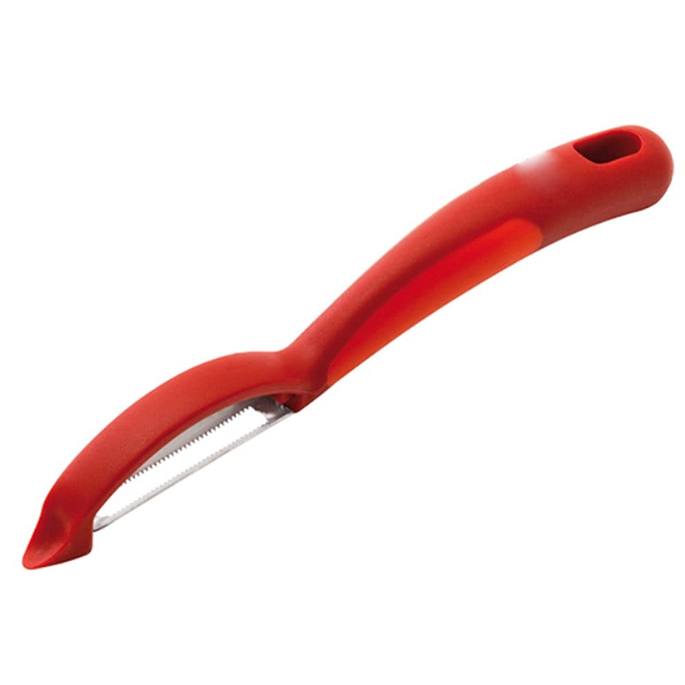 Pelador multifuncional de acero inoxidable para el hogar y la cocina con mango antideslizante, se puede colgar, tamaño 18,5 cm