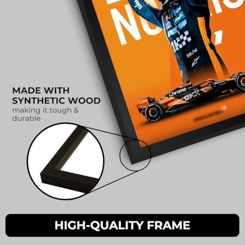 Image of Lando Norris World Champion Poster | 2025 Framed McLaren F1 Car A4 Sized (31 x 23 cm) | Lando Norris F1 Poster | McLaren Car Posters for Wall, Gift for Boys, Formula 1 Frames | Formula 1 Frame (F 168)