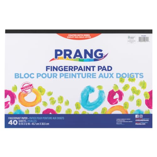 Prang (Formerly Art Street) Fingerpaint Paper Pad, White, 18" x 12", 40 Sheets