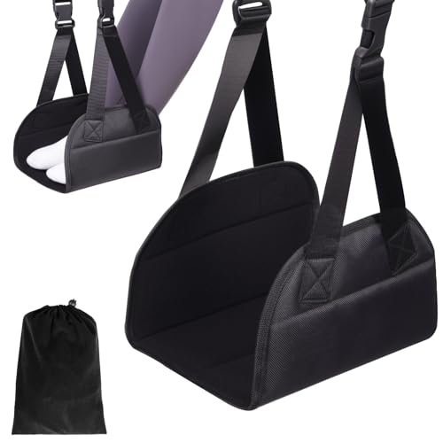 Foot-Hammock-for-Plane-Travel-Portable-Foot-Rest-Leg-Hammock-for-Airplane-2-Straps-with-an-Adjustable-Length-Provides-Relaxation-and-Comfortable-for-Long-Flight Foot Hammock for Plane Travel, Portable Foot Rest Leg Hammock for Airplane, 2 Straps with an Adjustable Length, Provides Relaxation and Comfortable for Long Flight - Image 1
