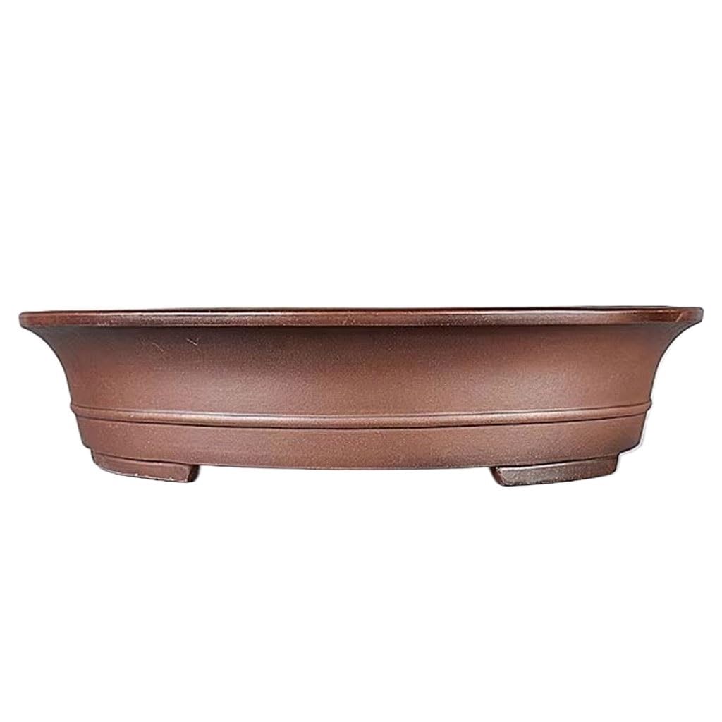 Gelasige One Color Flower Pots Plant Pots Purple Clay Flower Pot Bonsai Planter 25In Handmade Oval Pine And Cypress Bonsai Large Pot Outdoor Flower Pots