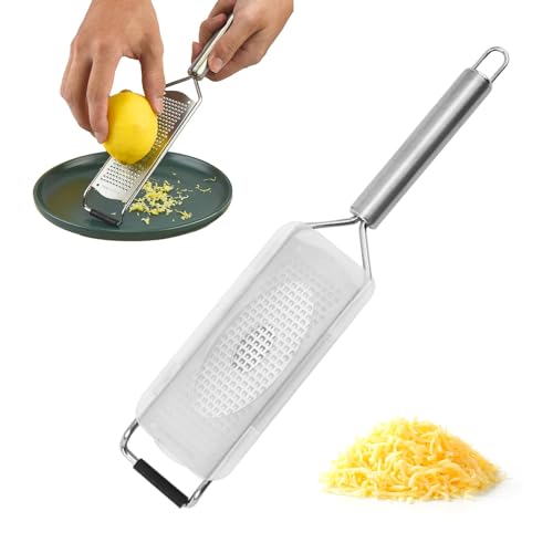 Cheese Grater Lemon Zester, Stainless Steel Vegetable Shredder, Easy to Grate Parmesan Cheese, Lemon, Ginger, Garlic, Nutmeg, Chocolate, Sharp