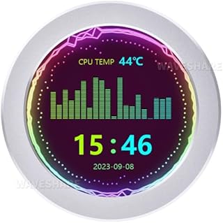 2.8 Inch USB Monitor Water Cooler Screen PC case Secondary Screen 480×480 Resolution with Music Spectrum Analysis Function Silver Color