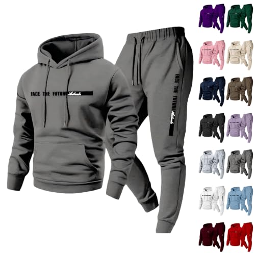 Men Joggers Set Hooded Sweatshirt Fleece Sweatpants Joggers Tracksuit - image 1