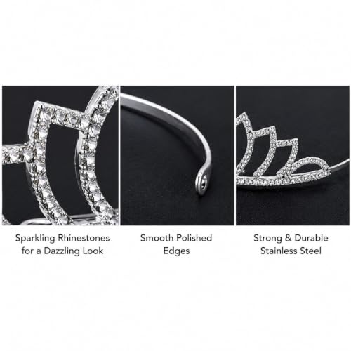 Image of CURATED CART Tiara Crown - Rhinestone Tiara for Birthday, Pageant, Bridal, Costume, and Halloween - Elegant Sparkling Crown for Women and Girls - Perfect for Special Occasions