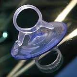 Confezione da 20 ganci trasparenti in PVC da 45 mm con superfici metalliche per parasole auto a ventosa e per finiture ad anello, cuscinetti in gomma-plastica trasparente per interni lisci