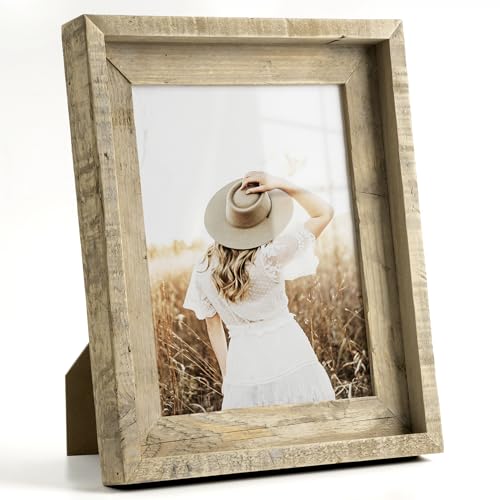 RICHFOCUS 8x10 Rustic Picture Frame, Reclaimed Barn Wood Photo Frame, 1PC