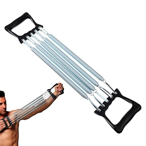 Kisangel 1pc Spring Chest Expander with 5 Springs Arm Muscle Strength Exercise Gym Stretch Rope Arm Trainer for Indoor Fitness Workout