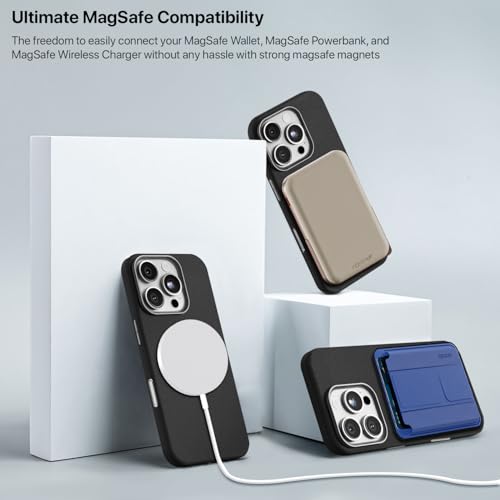 Image of GRIPP Heritage Xtreme Case Compatible with Mag-Safe for iPhone 16 Pro Max | 8ft Drop-Tested with D30 Tech, Premium Leatherette & Silicon, Metal Buttons, Luxuriantly Smooth Texture Back Cover - Black