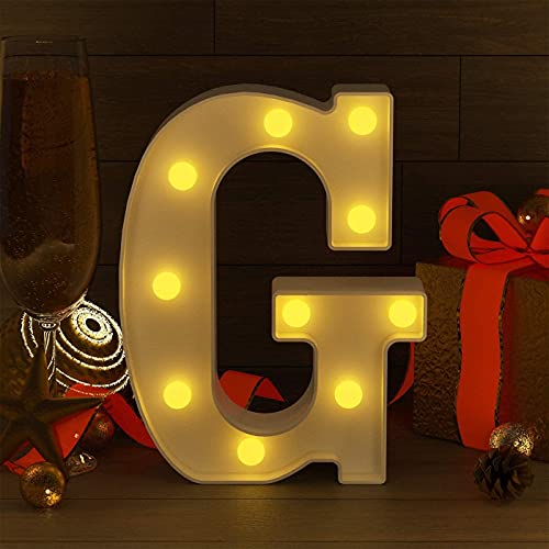 Image of Marquee G Alphabet Shaped LED Light Lamp | Decorative Wall Hanging for Birthday, Party, Wedding, Festive & Home Decor | Battery Operated Night Light (G)