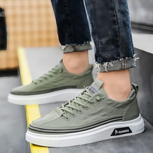Image of Mens Slip On Walking Shoes Non Slip Running Shoes Workout Shoes Breathable Fashion Sneakers (Green, US Footwear Size System, Adult, Men, Numeric, Medium, 7)