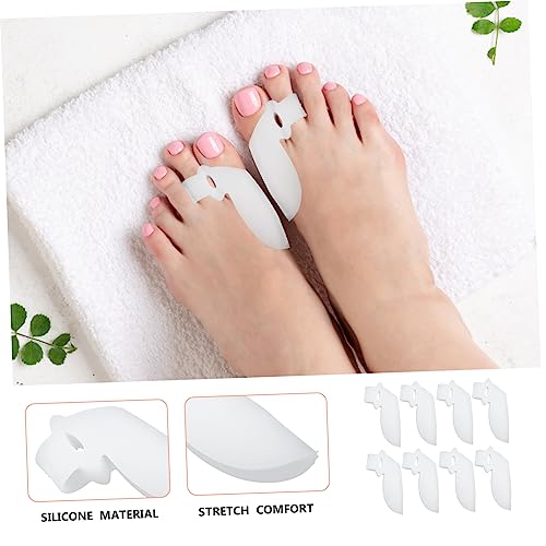 Gogogmee 4 Pairs of Silicone Toe Separators for Bunion Relief Adjustable Size Foot Care Supplies for Women and Men Suitable for Daily Use