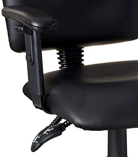 Boss Office Products Multi-Function Leatherplus Drafting Stool With Adjustable Arms In Black #TOP3