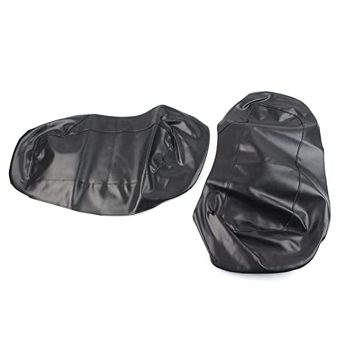 Bacar Motorcycle PU Leather Saddlebag Speaker Lid Bra Protective Cover, Motorcycle Saddlebag Speaker Lid Covers Black Compatible for Harley for Touring FLH FLT 2014-UP miniatura 6