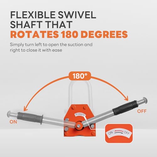 Magnetic Lifter 1320lbs/600kg Pulling Capacity, Permanent Lifting Magnet with Release, Neodymium & Steel, 2.5 Safety Factor, Metal Lift Magnet, Heavy Duty Magnet for Hoist, Shop Crane, Block, Orange - Thumbnail 4