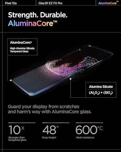 Spigen Glas.tR EZ Fit Pro Screenprotector compatibel met Google Pixel 10a, 2 Stuks, met Sjabloon voor Installatie, Kristalhelder, Case friendly, 10H+ Gehard Glas
