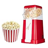 FÁCIL DE USAR: Completo con un interruptor de encendido / apagado y patas antideslizantes para mayor seguridad y estabilidad, esta máquina para hacer palomitas de maíz eléctrica funciona con 1200W. Coloque los granos de palomitas de maíz en la máquina para hacer palomitas de maíz de aire caliente y presione el botón de inicio; ¡No hay nada más!