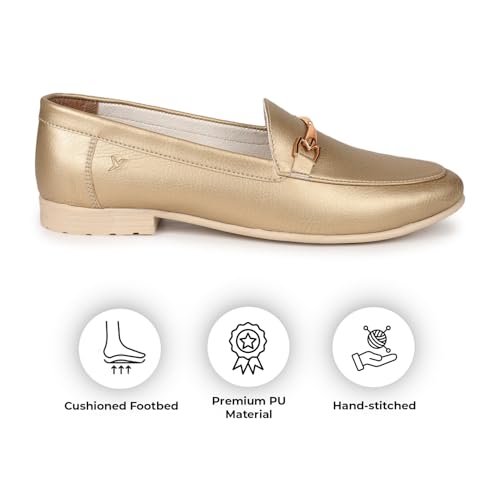 Image of YOHO Bliss Comfortable Slip On Formal Buckle Loafer for Women | Stylish Fashion Moccasins Range | Cushioned Footbed Finish | Flexible and Office Wear Shoe