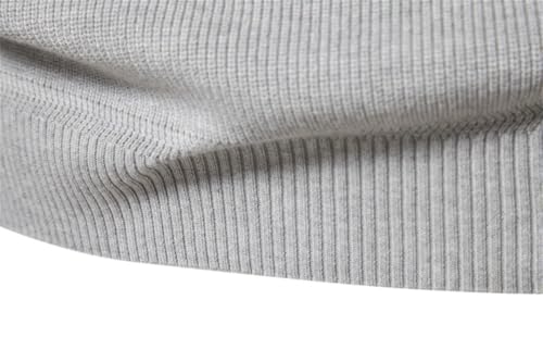 Wjnvfioo Men's Sweater Half High Neck Zipper Solid Slim Fit Long Sleeve Pullover Casual Business Knitted Pullover Sweater4